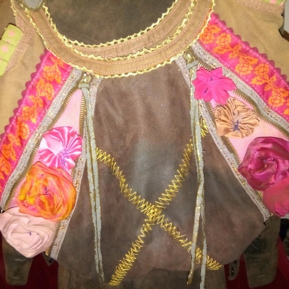 Boho chic, handmade brown/pink bag - Picture 1 of 4